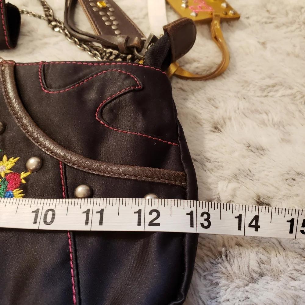 Amazing Rare Vintage Betsy Johnson Embroidered Crossbody Bag. - Picture 9 of 11